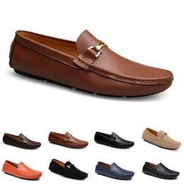 Soft Mens Leather Casual Women Shoes Sole Black White Red Orange Blue Brown Comfortable Sneake 77