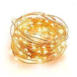 Strings 10M/33Ft Solar Power 100 LEDs Christmas Tree Garland Decoration Garden Light Outdoor Copper Wire String Starry Fairy Lights Home