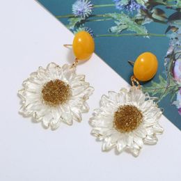 Dangle Earrings Original Temperament Beach Sweet Sunflower Large Circle Drop Earring For Women Bohemia Exaggerate Summer Jewelry