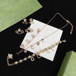 Fashion Collection 2023 New Luxury High Quality Fashion Jewellery for Pentagram insect Rhinestone Necklace Bracelet Earrings brass design set