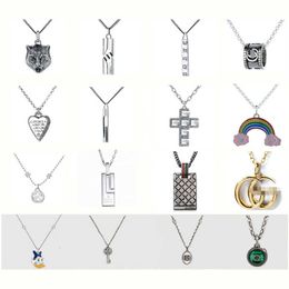 60% OFF 2023 New Luxury High Quality Fashion Jewellery for Sterling Silver Necklace used for male female couples large double skeleton flower and bird key Tiger Head