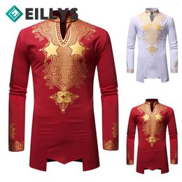 Men's Casual Shirts Brand Men Ethnic Style Africa Clothing Male African Dashiki Shirt Stand Collar Dress Chemise