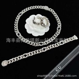 earrings version chain hollowed-out necklace family advanced interlocking bracelet silver High-quality luxury jewelry