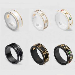 20 off 2023 new luxury high quality fashion Jewellery for double silver ceramic planet bee couple ring gift high version