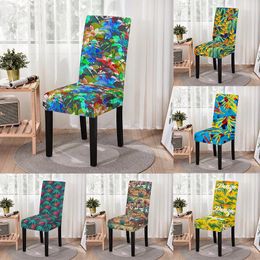 Chair Covers Mosaic Pattern Stretch Spandex Seat Cover Rustic One-Piece Office Protector Case Home Decor Dining Room