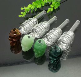 Multi-circle wire skull cooker Glass Bongs Glass Smoking Pipe