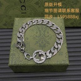 Fashion Collection 2023 New Luxury High Quality Fashion Jewellery for sterling silver carved Cuban Seiko old couple bracelet