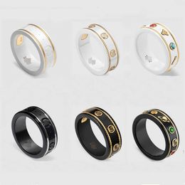 70% OFF 2023 New Luxury High Quality Fashion Jewellery for Double Silver Ceramic Planet Bee Couple Ring Gift High Version