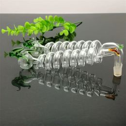 Multi-spiral bending pot with colour faucet Glass Bongs Glass Smoking Pipe