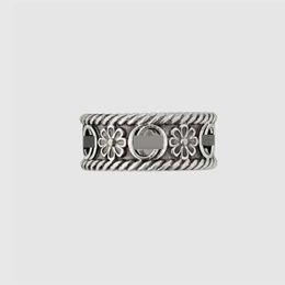 60% OFF 2023 New Luxury High Quality Fashion Jewellery for Hollow out Double Sterling Silver Fried Dough Twists Ring Simple Style Daisy Carving Trend