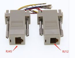 Hot Sale Good Quality Wholesale 1000pcs/lot DB9 Female to RJ45 /RJ12 Female F/F RS232 Modular Adapter Connector Convertor Extender