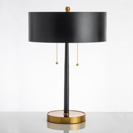 Table Lamps Postmodern Black Lampshade Bedroom Lamp Warm Bedside Creative Simple Modern Living Room Metal