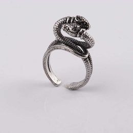 Factory wholesale 2023 New Luxury High Quality Fashion Jewelry for new double snake head winding is an old . Men and women have the same pair of ring Meng Yu jewelry