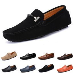 mens women Casual Shoes Leather soft sole black white red orange blue brown comfortable sneaker 012