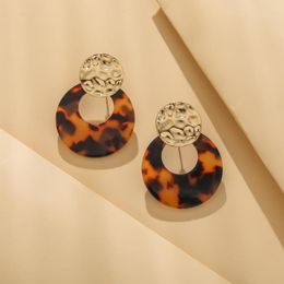 Dangle Earrings Classic Geometric Irregular Round Resin Metal Disc For Women OL Holiday Party Gift Fashion Jewellery E070