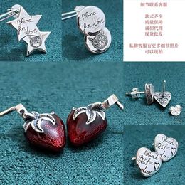 Factory wholesale 2023 New Luxury High Quality Fashion Jewellery for double fruit strawberry five-pointed star shaped kitten fearless carved lovely earrings
