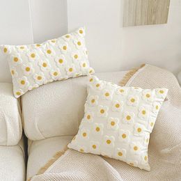 Pillow Cute Little Plumeria Cover 45x45cm For Sofa Fashion Embroidered Cotton Throw Home Decorative