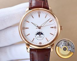 Patek Philip 40mm with Bp-factory Gold Dial Men's Watch Super Movement Fully Automatic First Quarter Moon Phase Function Sapphire Mirror Waterproof Designer Watch