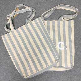 Designer Fashion APC Handbag Vertical Stripe Shopping Bag Handbag Shoulder Bag Handbag Canvas Bag