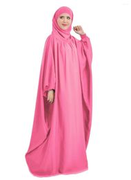 Ethnic Clothing Muslim Prayer Dress Women Ramadan Jilbab Hijab Garment Islam Eid Khimar Hooded Long Robe Niqab