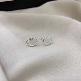 20% off all items 2023 New Luxury High Quality Fashion Jewellery for sterling silver double interlocking hollow love simple earrings gift for girlfriends