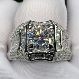 3 Каратс Бриллиантовые Кольцо для мужчин Рок -Рок Золотые украшения Anillo Esmaltado Silver 925 Ювелирные изделия Bague Diamant Bizuteria Rings334f