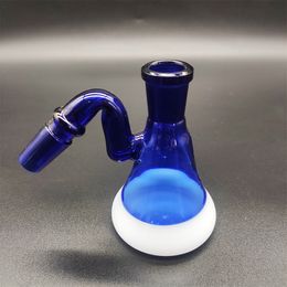 45 Degress Blue Ash Catcher For Glass Bong Heady Bong Bowl Bubbler For Tornado Hookah Joint Size 14mm Dab Rig Smoke Accessory