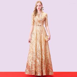 Ethnic Clothing Sexy Chinese Style Evening Dress Slim Illusion Zipper Sequins Appliques Improved Cheongsam Vestidos Size S-3XL