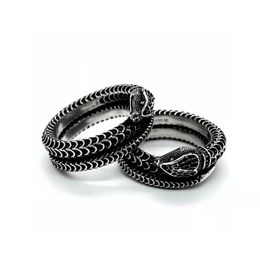 70% OFF 2023 New Luxury High Quality Fashion Jewelry for New silver old three-dimensional snake ring for men and women