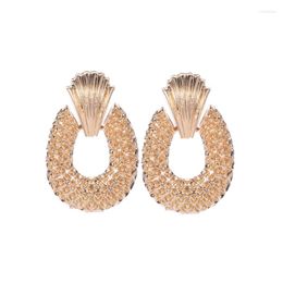 Dangle Earrings Hollow Personality Metal Fruit Pineapple Drop Golden Rose Gold White Abrazine Alloy For Women