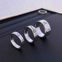 Factory wholesale 2023 New Luxury High Quality Fashion Jewelry for silver flower and bird you elf spirit skull couple pair simple ring