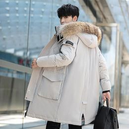 Men's Down -30 Degree Winter Jacket Men Thicken Keep Warm Coat Hooded Fur Collar Windbreaker Long Couple Jackets Outdoor