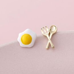 Bolzenohrringe Ruanme Temperament eines Paares oder ausleihen pochierten Eierlöffel Gabel Ohrring -Ornamenten kontrahierten den Taste Foodstud