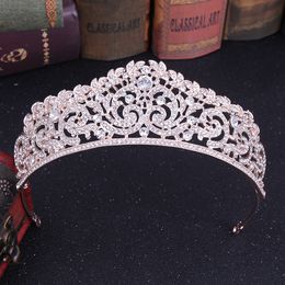 Headpieces Gold Wedding Crown Bridal Bridesmaid Flower Girls Crystal tiara Rhinestone crown