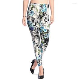 Women's Leggings INDJXND Push Up Sport Women Fitness High Waist Pant Cartoon Flowers Print Pattern Stretch Ankle-Length Gym Bottom