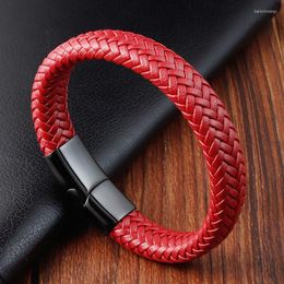 Charm Bracelets Multi-layer Small Accessories Combination Red Colors Selection Stainless Steel Men's Leather Bracelet Handsome Boy