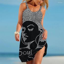 Casual Dresses Summer Beach Dress Women Fashion Strap Bohemian Hawaiian Midi Sleeveless Elegant Holiday Party Evening Girl 2023