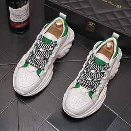 Men's Platform Shoes Trend Sports Casual Shoes Fashion Heightener Youth Men Shoes Mix Color Sneaker D2A34