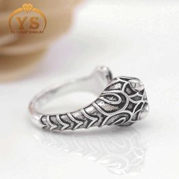 Factory wholesale 2023 New Luxury High Quality Fashion Jewellery for double head ring carved tiger pattern versatile lovers open their mouths to adjust the pair of