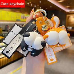 Keychains Fashion Cute Animal BuLeather Bag Car Keychain Plastic Soft Rubber Doll Pendant Key Holder Ring Accessories Jewellery Gift Miri22