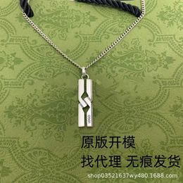 Fashion Collection 2023 New Luxury High Quality Fashion Jewellery for sterling silver interlocking strip necklace personality cool long collar chain