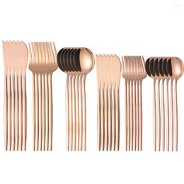 Dinnerware Sets Home Rose Golden Cutlery Set Stainless Steel Tableware Complete Fork Spoon Knife Kitchen Dinner Eco Friendly