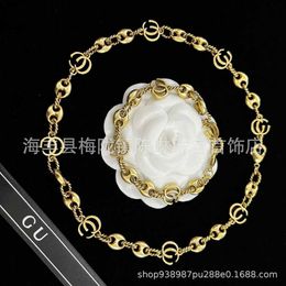 Design luxury Jewellery Gold Chain Fried Dough Twists Thread Necklace Ancient Hollow Bracelet Make Old Personalised Men's and Women's