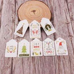 Christmas Decorations 50pcs/lot Multi Style DIY Unique Gift Paper Tags Small Card Optional String Craft Hang Tag Label Party Decor1