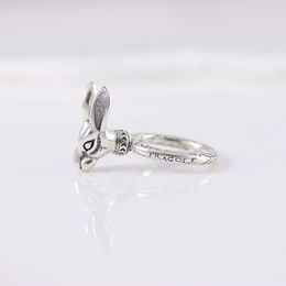 Fashion Collection 2023 New Luxury High Quality Fashion Jewelry for rabbit head men and women silver for lovers wind pair ring personality trend