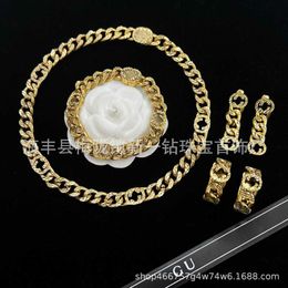 Top designer Jewellery earrings version chain hollowed-out family advanced interlocking bracelet gold