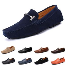 mens women Casual Shoes Leather soft sole black white red orange blue brown comfortable sneaker 010