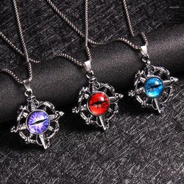 Pendant Necklaces Europe And United States Hip Hop Street Trend Cross Skull Necklace Men Personality Punk Domdomous Demon Eye