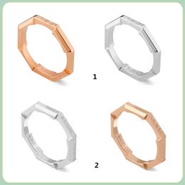 Fashion Collection 2023 New Luxury High Quality Fashion Jewellery for new link to love series striped carved mirror simple men's and women's ring