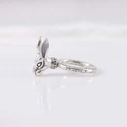 20% off all items 2023 New Luxury High Quality Fashion Jewelry for rabbit head men and women silver for lovers wind pair ring personality trend